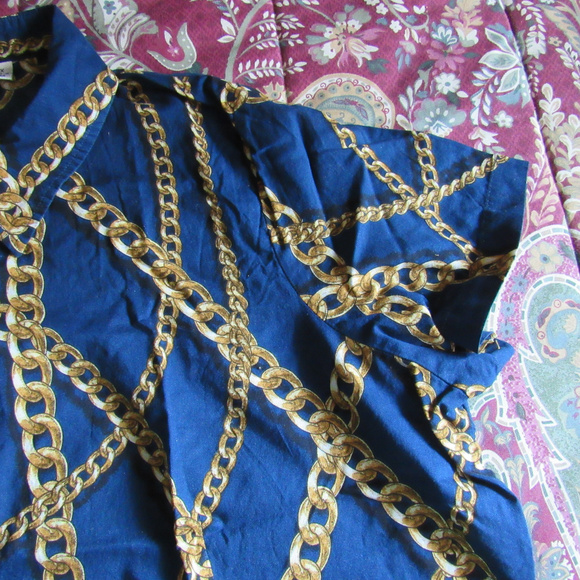 CHAIN PRINT SHIRT 100% COTTON PLUS SIZE 2X - Picture 3 of 7